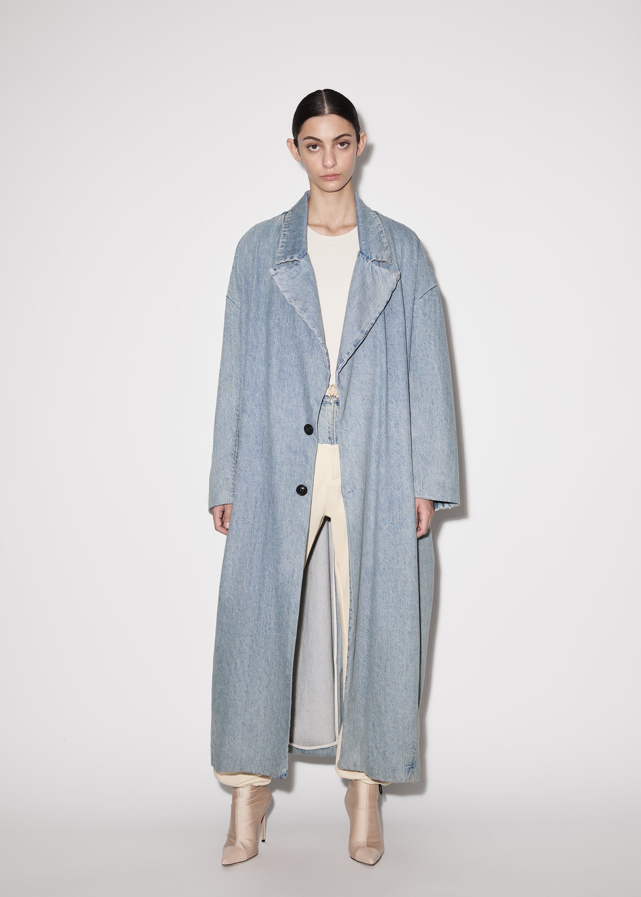 WOMEN - SINGLE BREASTED COAT - Vintage Indigo sold by AMIRI product image thumbnail 3