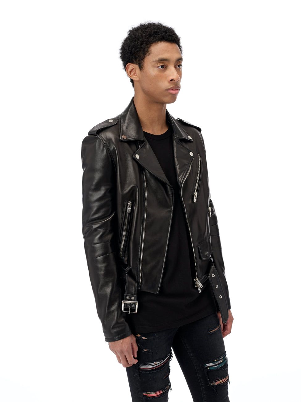 Lightweight Biker Jacket - Black sold by AMIRI product image thumbnail 4