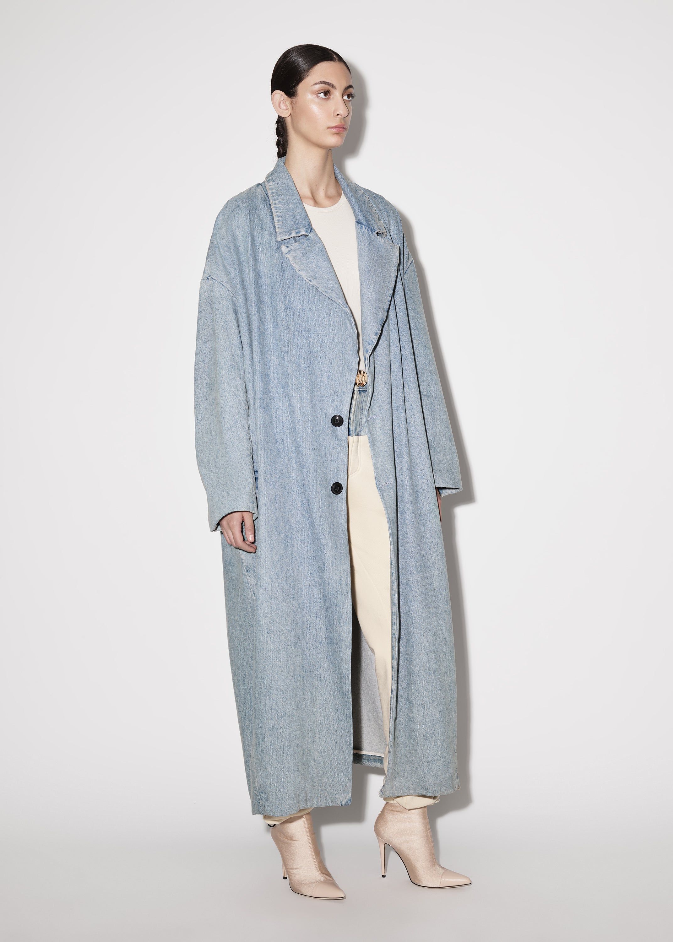 WOMEN - SINGLE BREASTED COAT - Vintage Indigo sold by AMIRI product image thumbnail 4