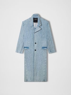 WOMEN - SINGLE BREASTED COAT - Vintage Indigo sold by AMIRI