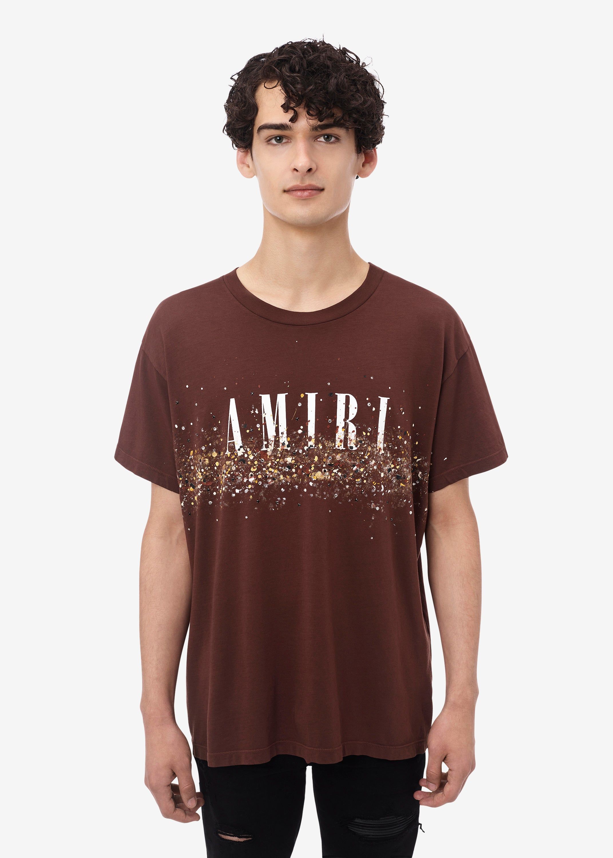 AMIRI CRYSTAL CORE LOGO PAINTER TEE - BROWN sold by AMIRI product image thumbnail 2