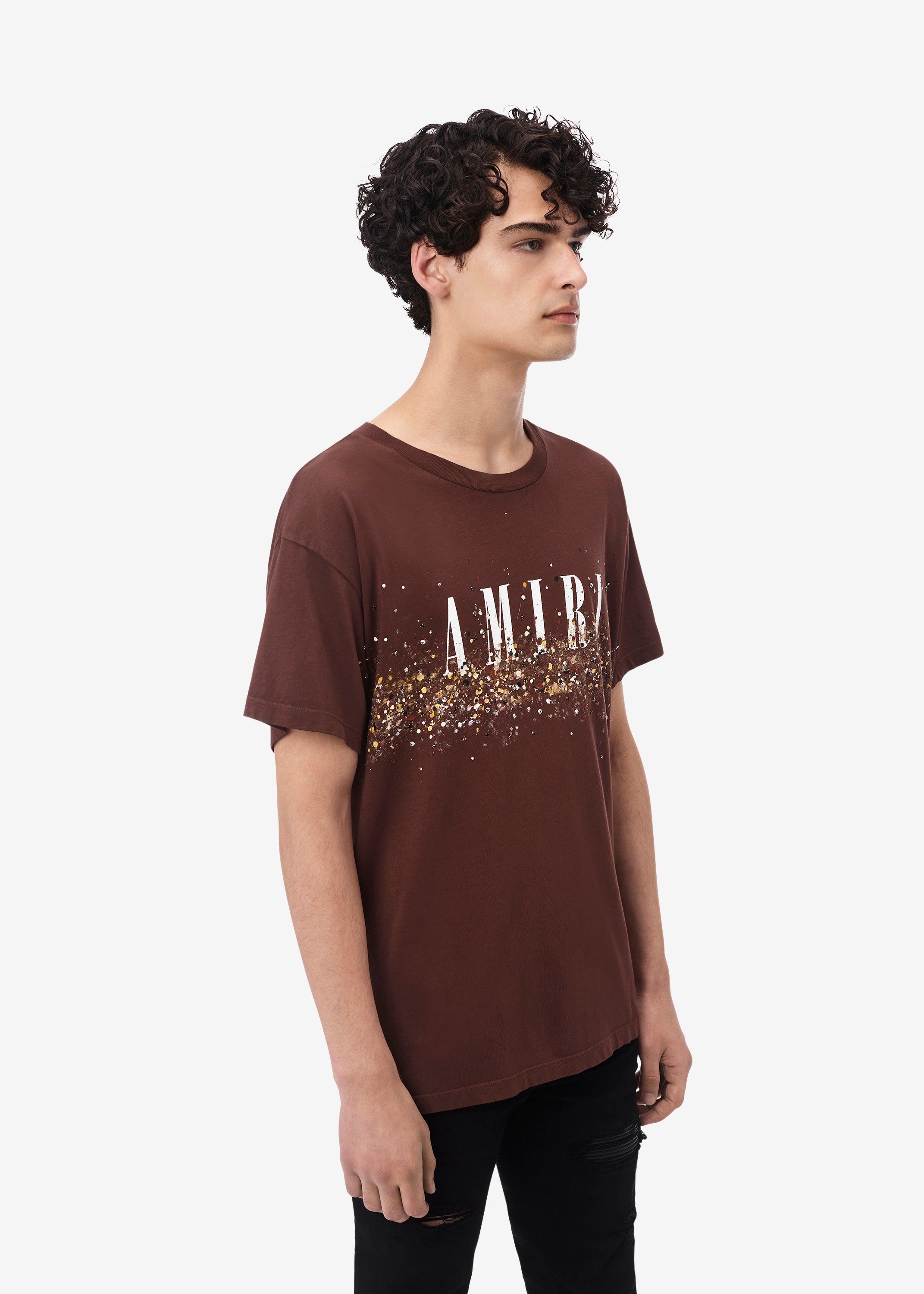 AMIRI CRYSTAL CORE LOGO PAINTER TEE - BROWN sold by AMIRI product image thumbnail 3