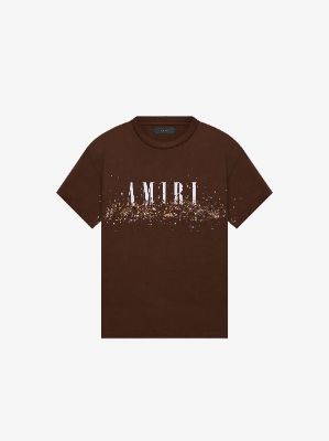 AMIRI CRYSTAL CORE LOGO PAINTER TEE - BROWN sold by AMIRI