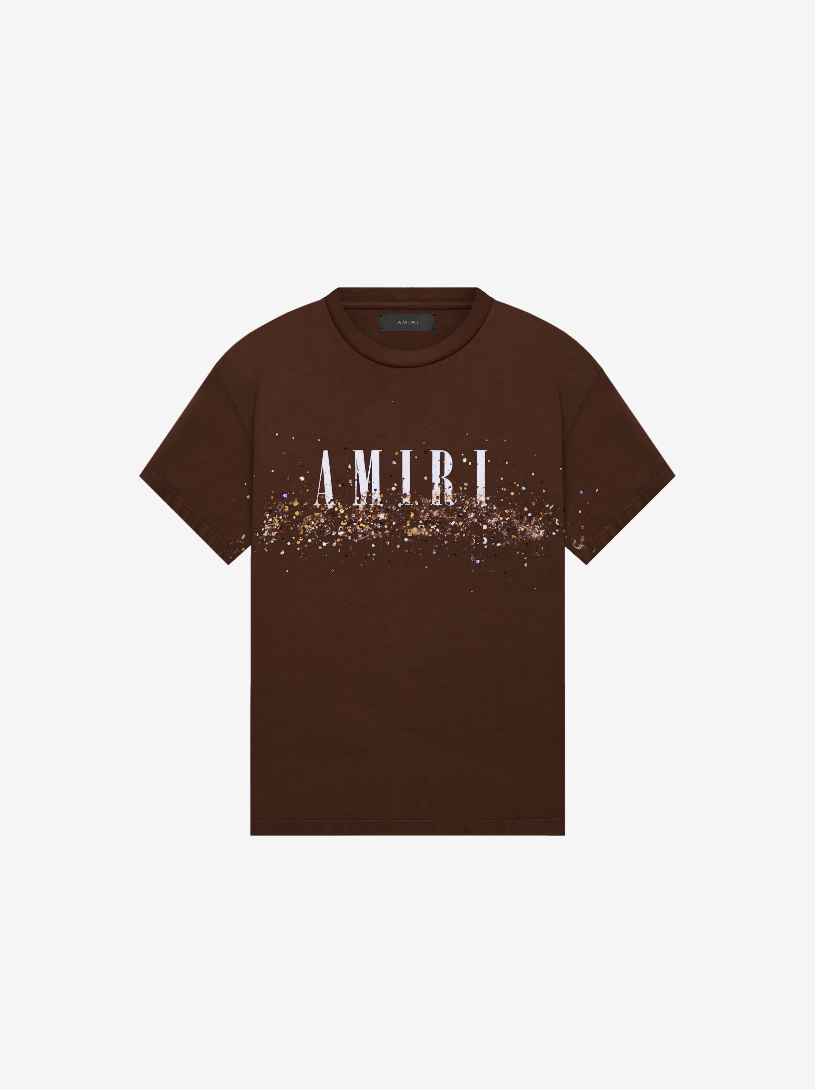 AMIRI CRYSTAL CORE LOGO PAINTER TEE - BROWN sold by AMIRI