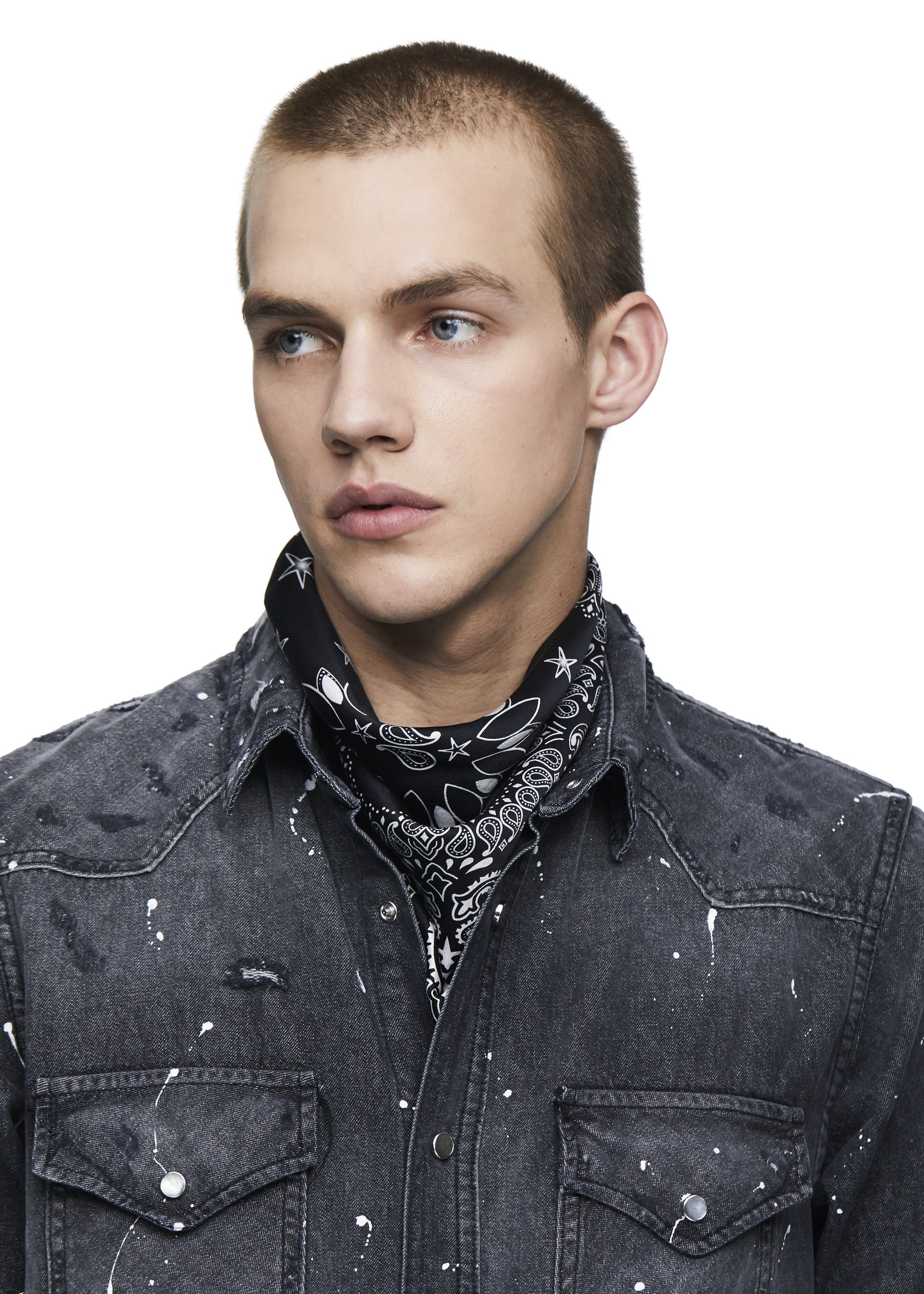 SILK SCARF BANDANA BLACK sold by AMIRI product image thumbnail 3