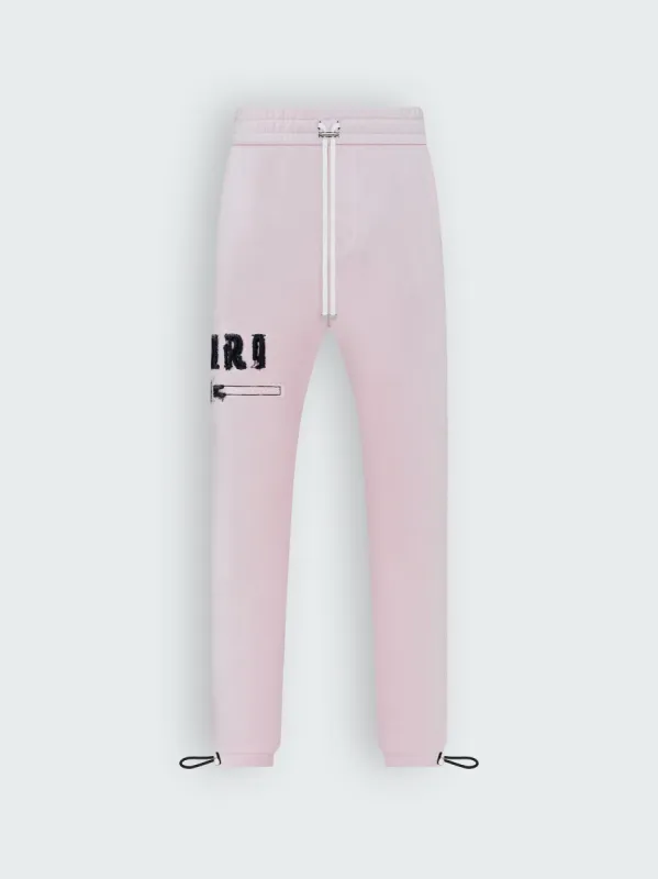 M.A. BAR APPLIQUE SWEATPANT - SILVER PINK sold by AMIRI