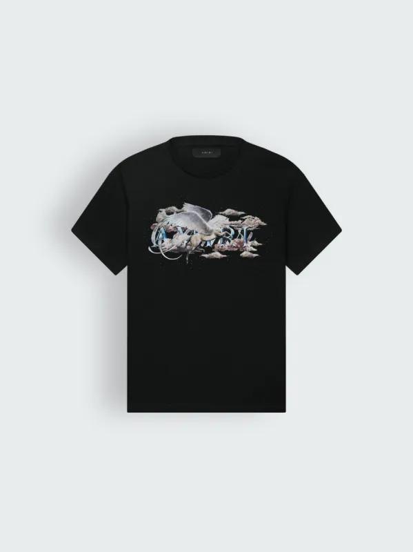 PEGASUS SCRIPT LOGO TEE - BLACK sold by AMIRI