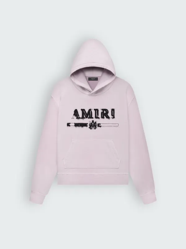 AMIRI M.A. BAR APPLIQUE HOODIE - SILVER PINK sold by AMIRI