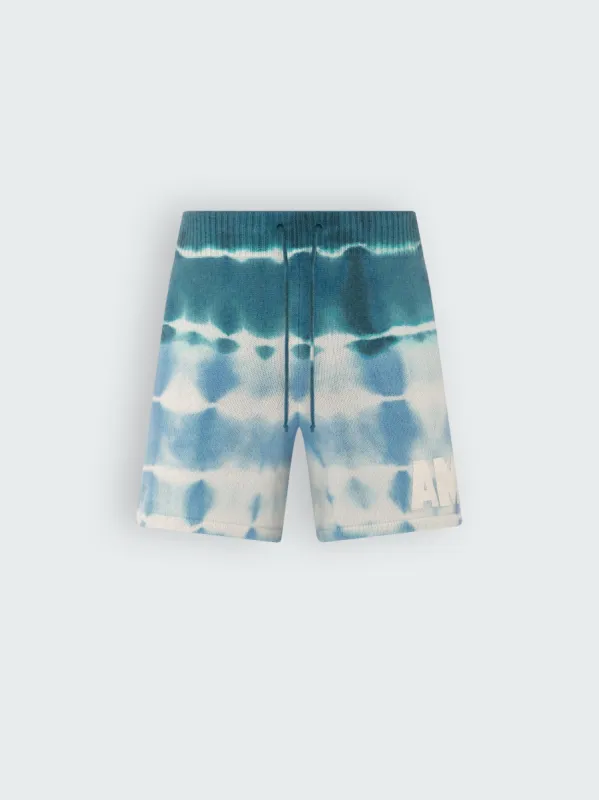 TIE DYE KNIT FOOTBALL SHORT - BLUE sold by AMIRI