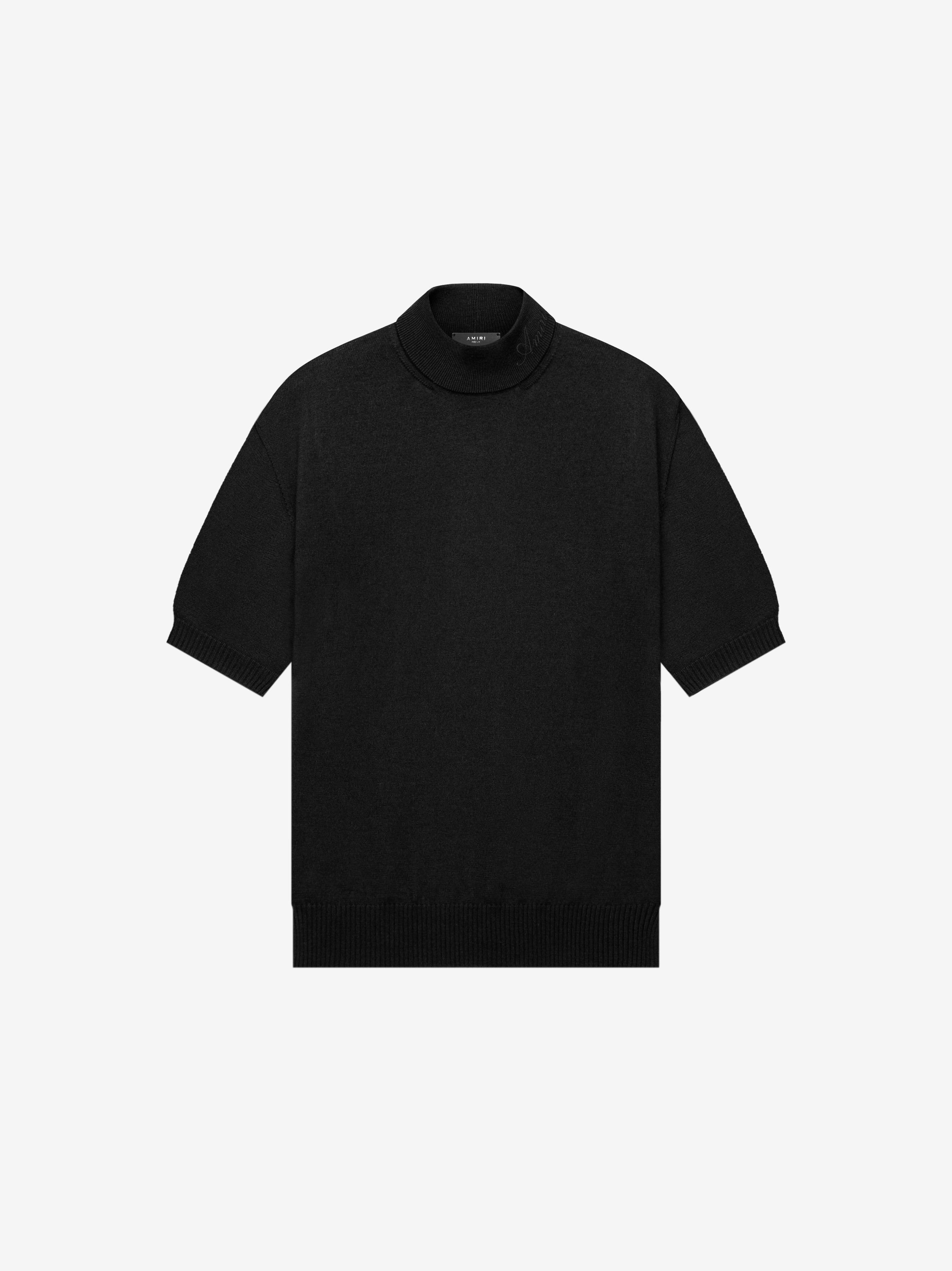 SHORT SLEEVE MOCK NECK SWEATER - BLACK sold by AMIRI