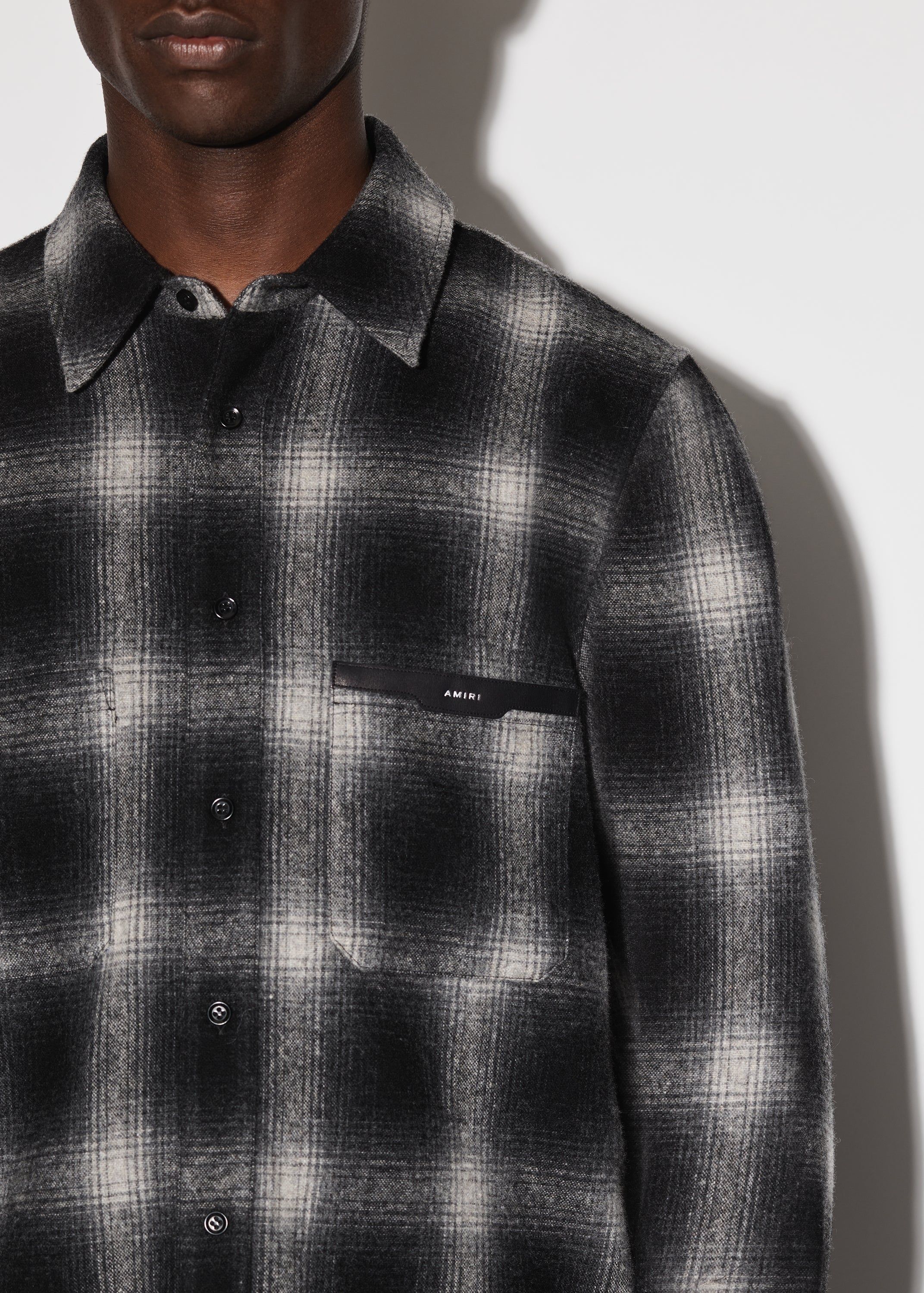 AMIRI LEATHER APPLIQUE SHIRT - BLACK / WHITE sold by AMIRI product image thumbnail 5