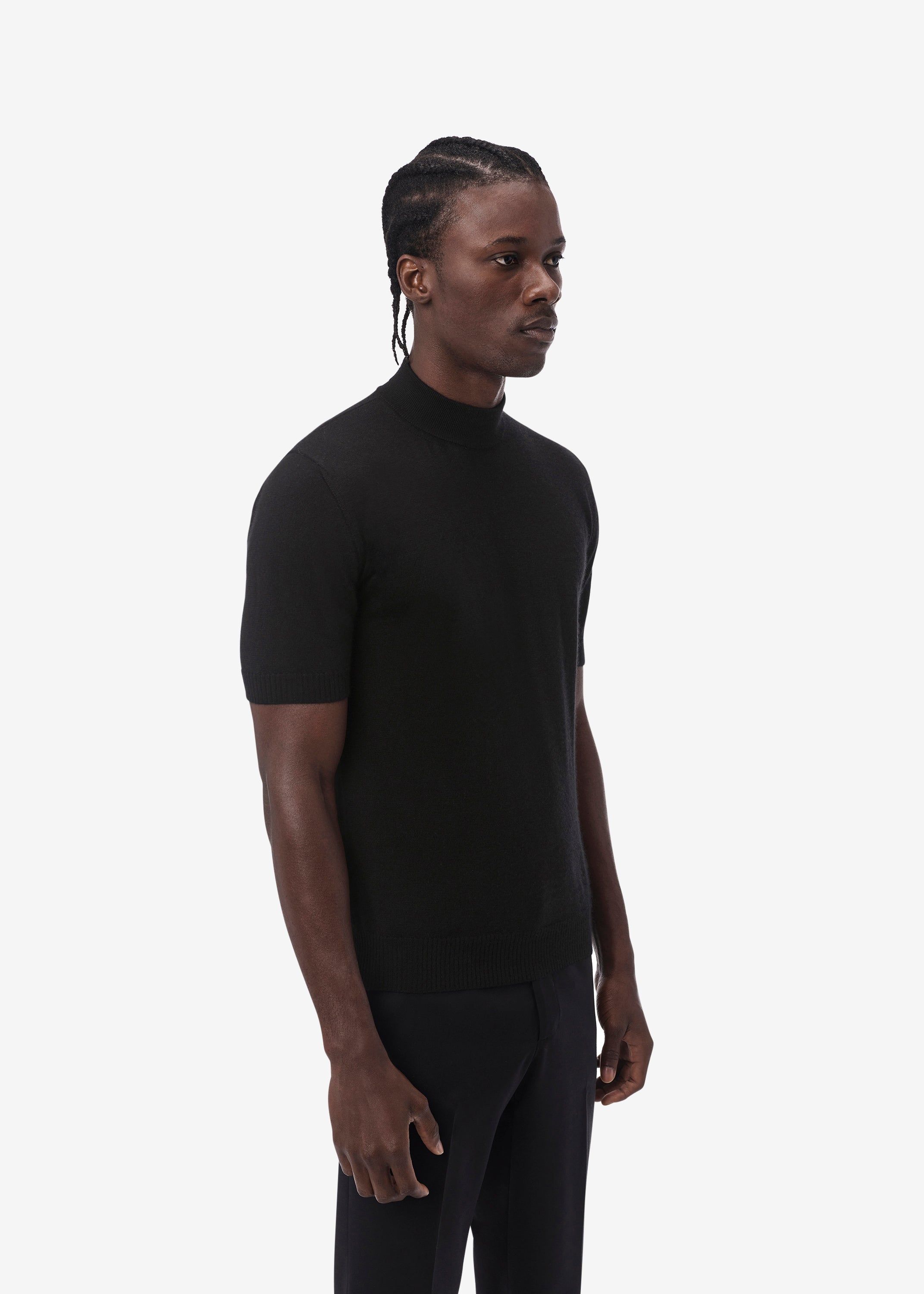 SHORT SLEEVE MOCK NECK SWEATER - BLACK sold by AMIRI product image thumbnail 3