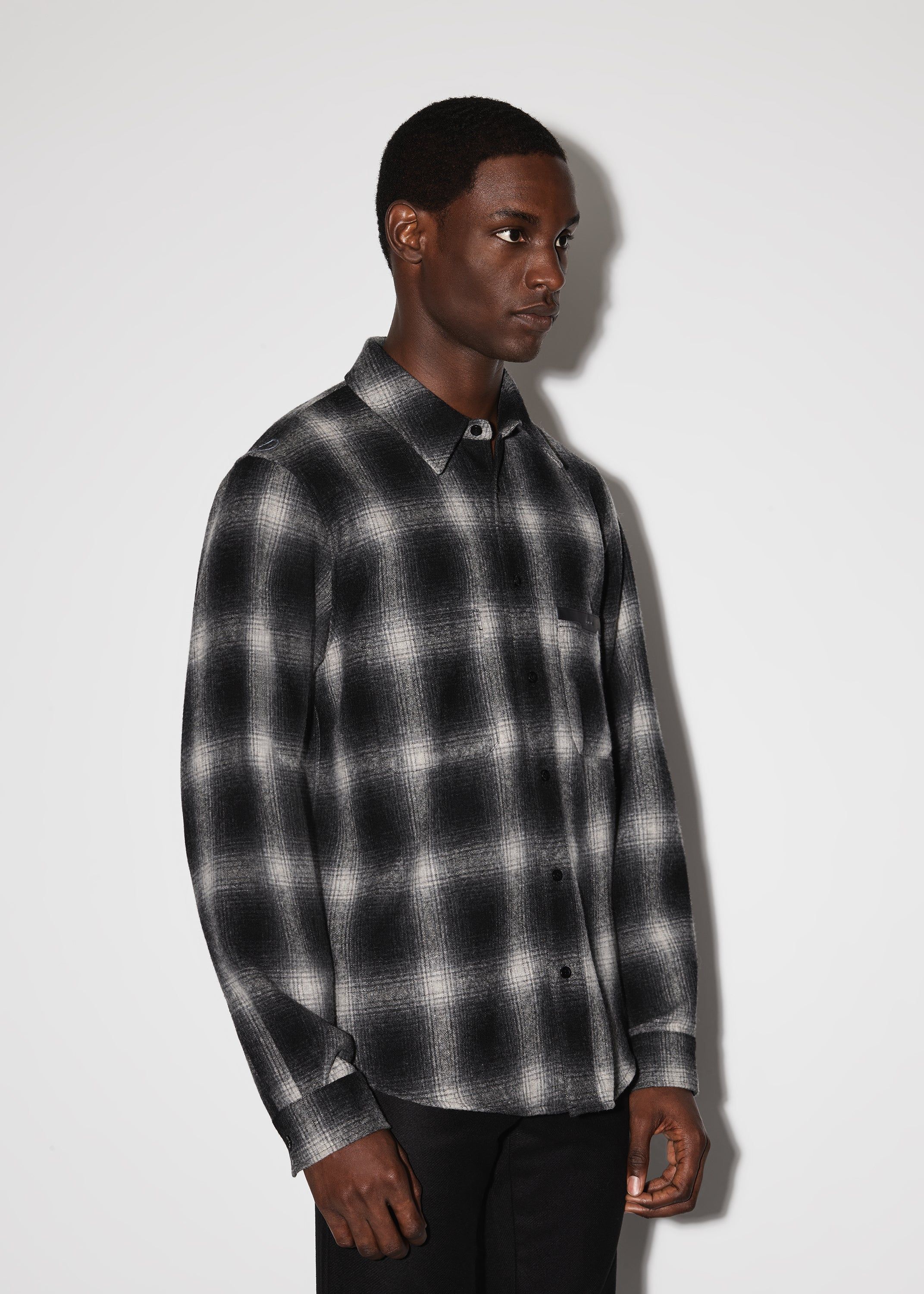 AMIRI LEATHER APPLIQUE SHIRT - BLACK / WHITE sold by AMIRI product image thumbnail 3