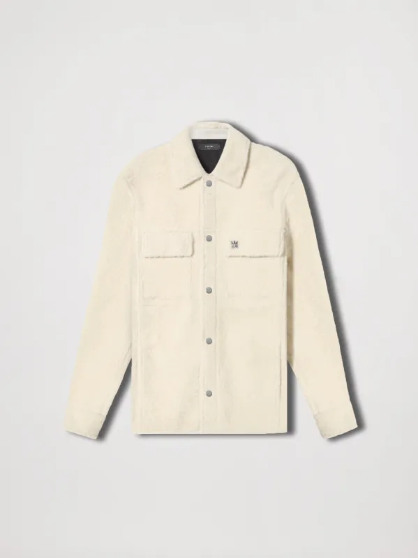 SHEARLING OVERSHIRT - ALABASTER sold by AMIRI