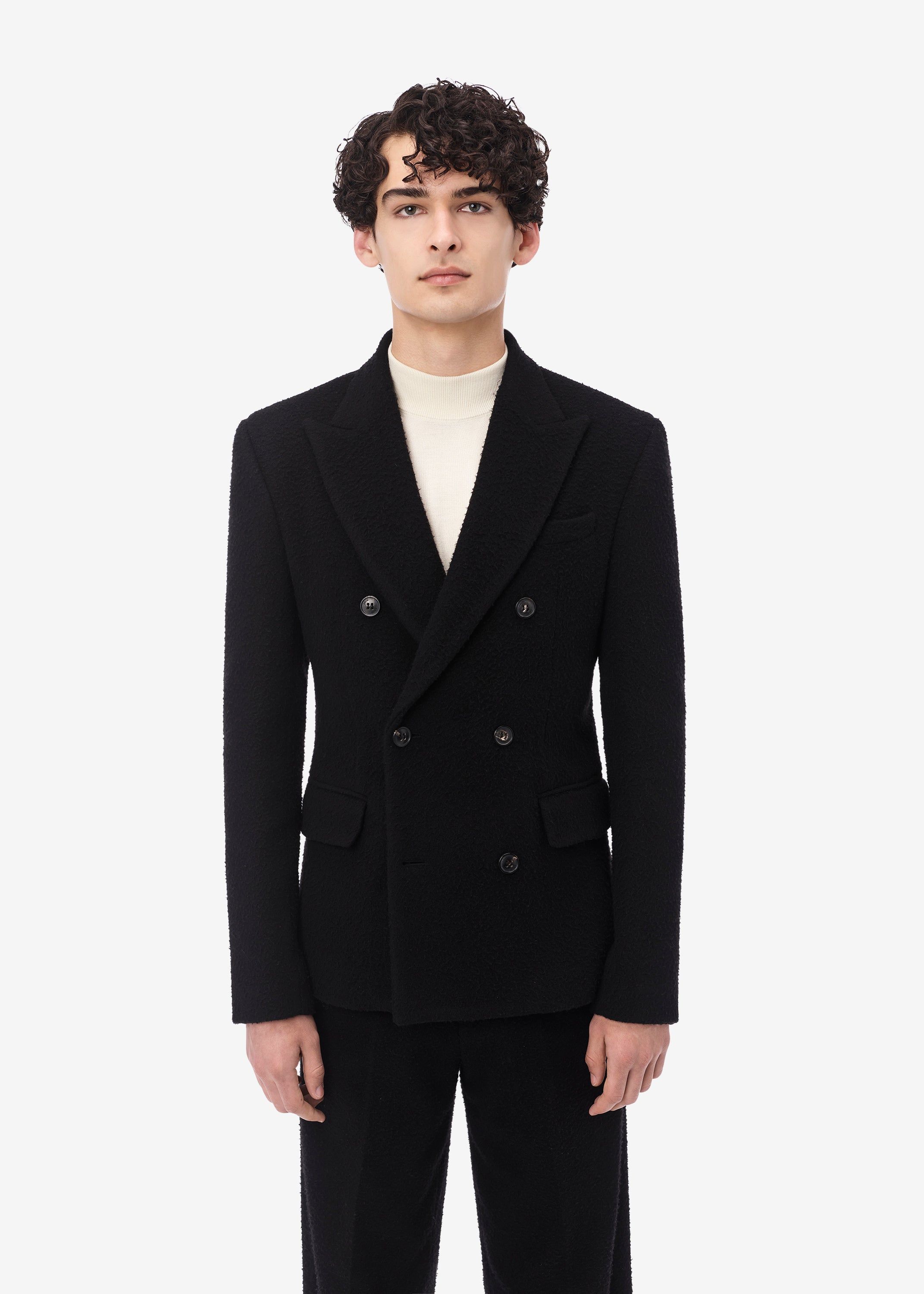 BOILED WOOL DOUBLE BREASTED JACKET - BLACK sold by AMIRI product image thumbnail 2