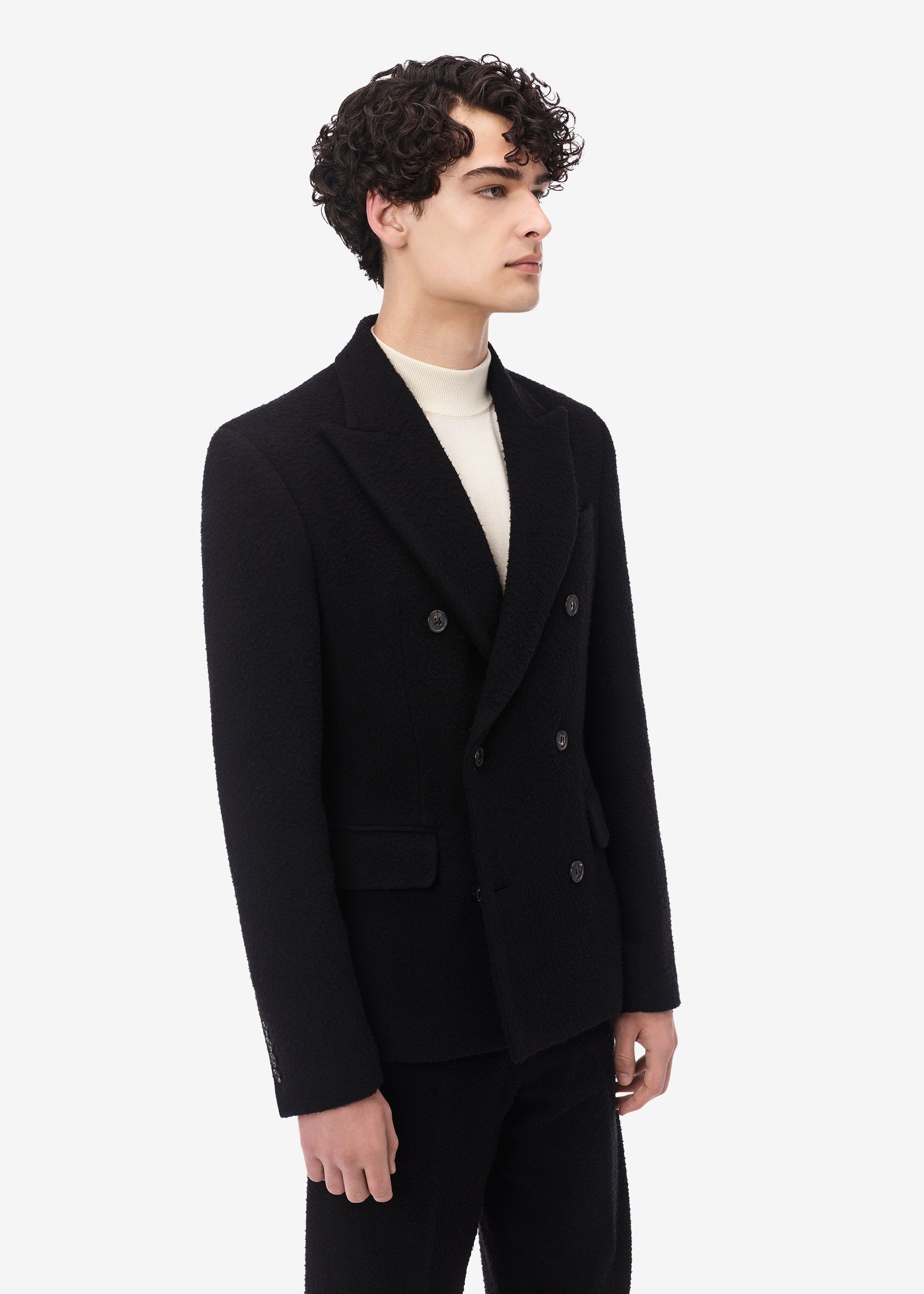 BOILED WOOL DOUBLE BREASTED JACKET - BLACK sold by AMIRI product image thumbnail 3