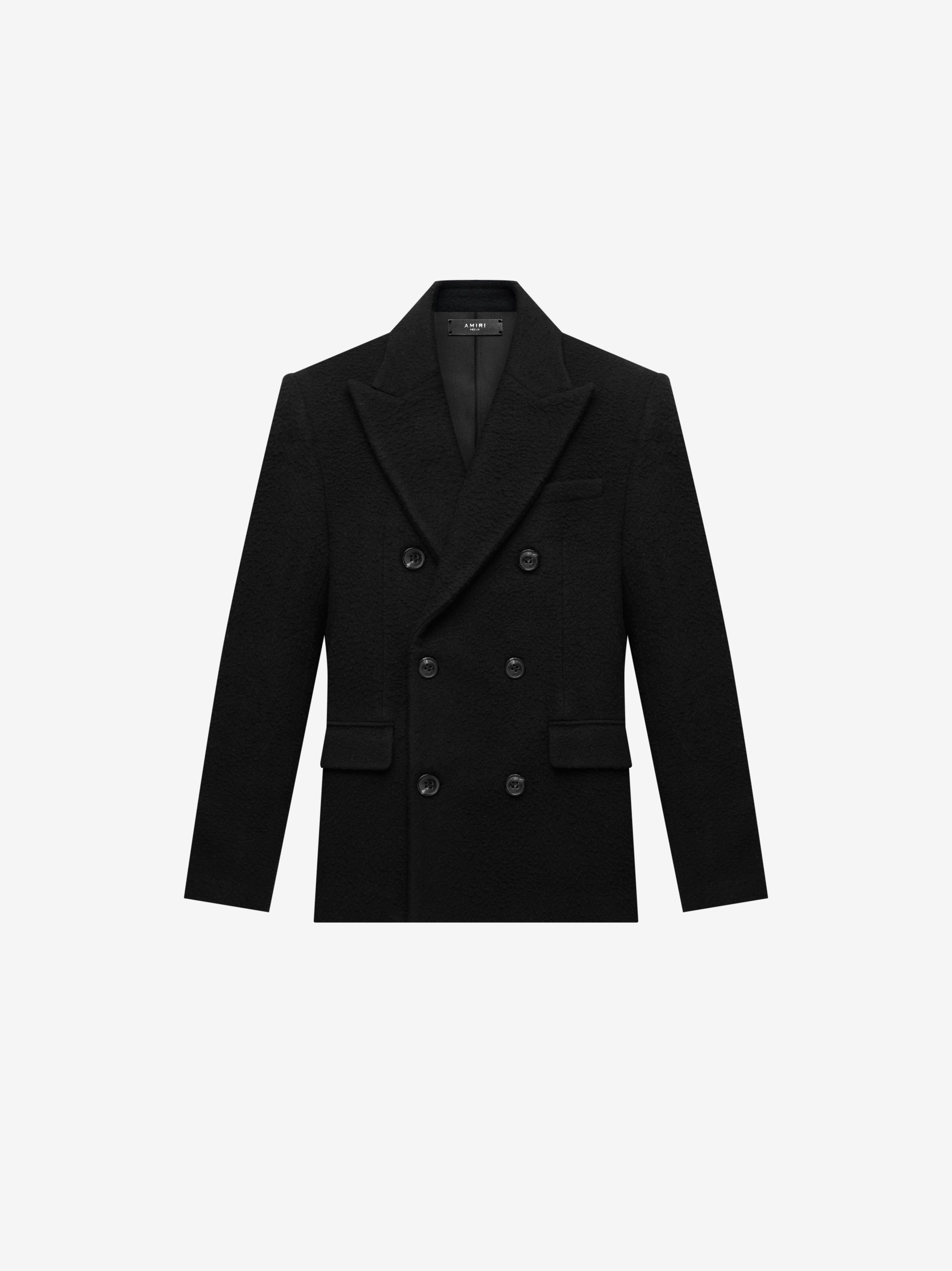 BOILED WOOL DOUBLE BREASTED JACKET - BLACK sold by AMIRI
