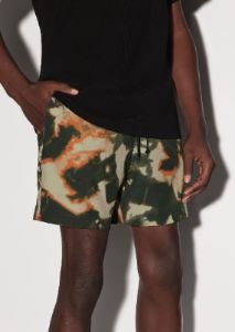 TIE DYE CAMO SWIM TRUNK - ORANGE sold by AMIRI