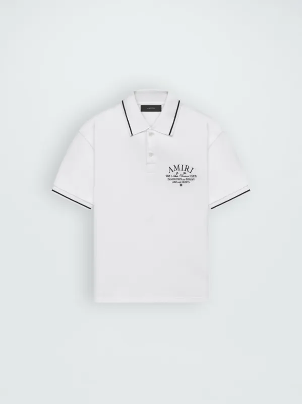 AMIRI ARTS DISTRICT PIQUE POLO - WHITE sold by AMIRI