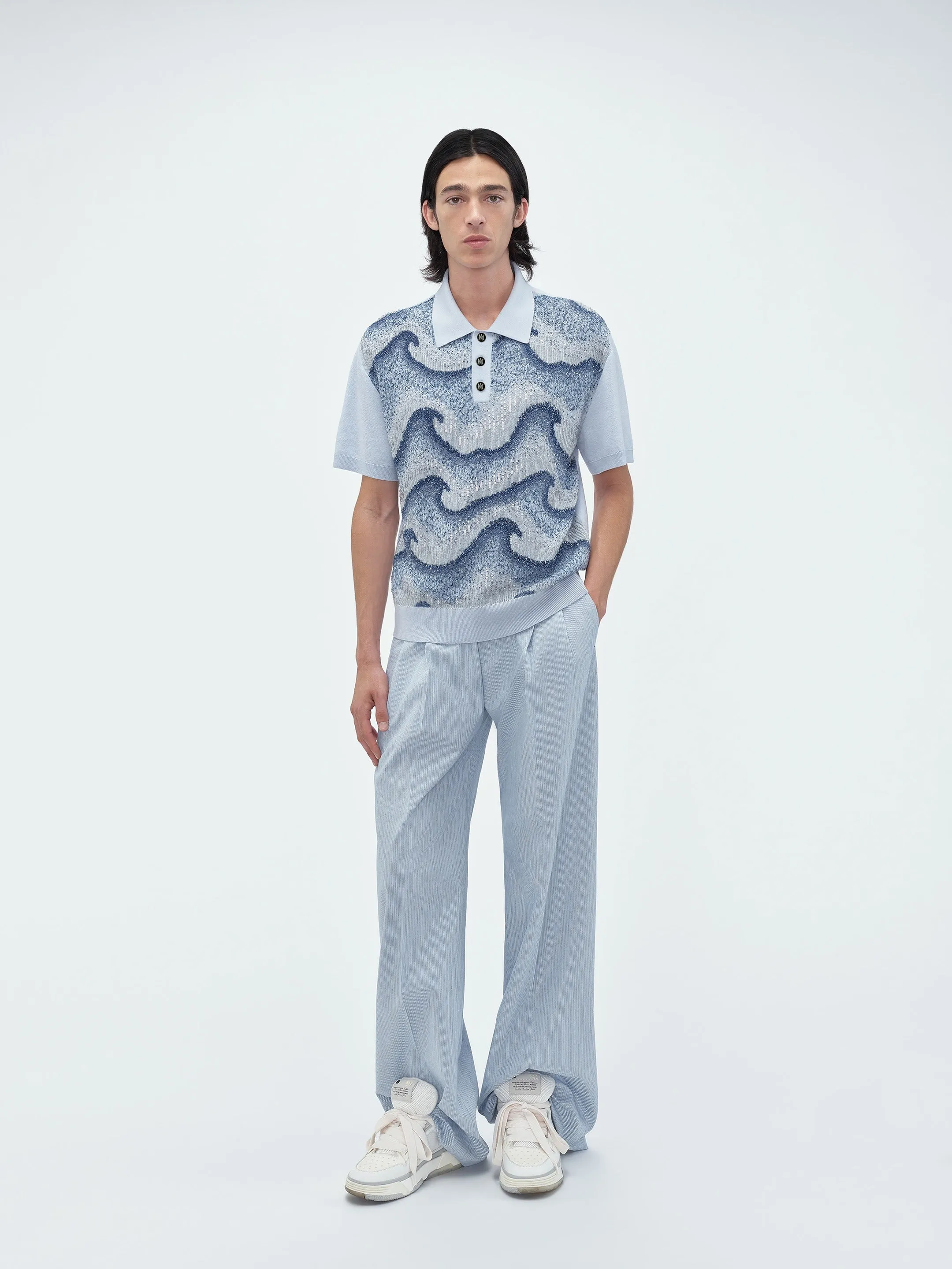 WAVY EMBELLISHED POLO - Ashley Blue sold by AMIRI product image thumbnail 2