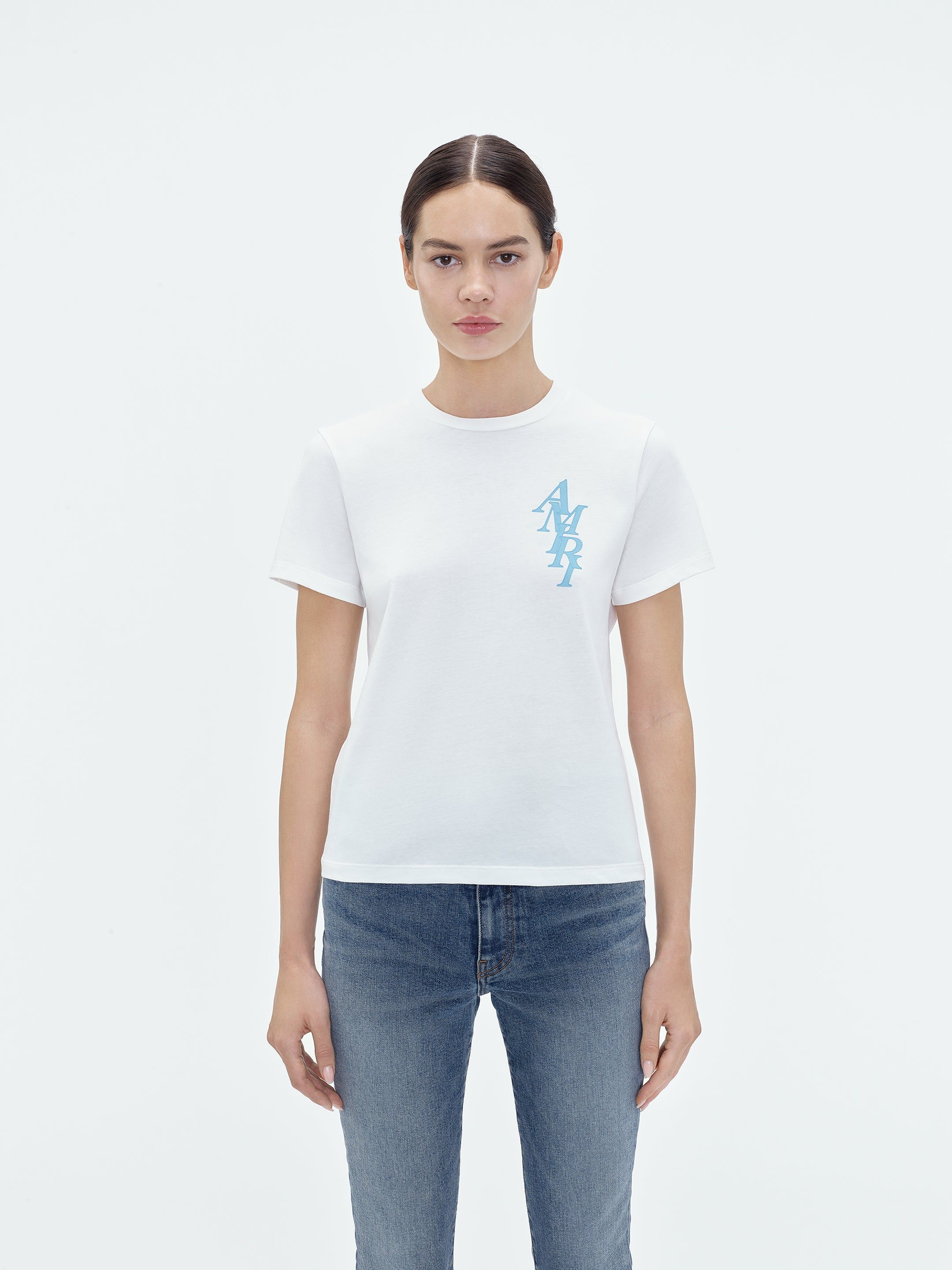 WOMEN - AMIRI STACK SLIM FIT TEE - White sold by AMIRI product image thumbnail 3