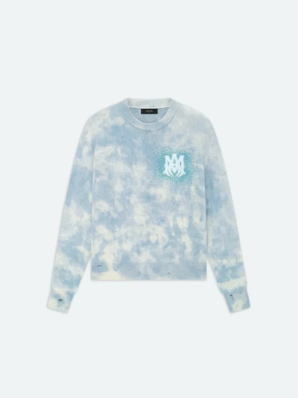CRYSTAL CREWNECK- Ashley Blue made by AMIRI