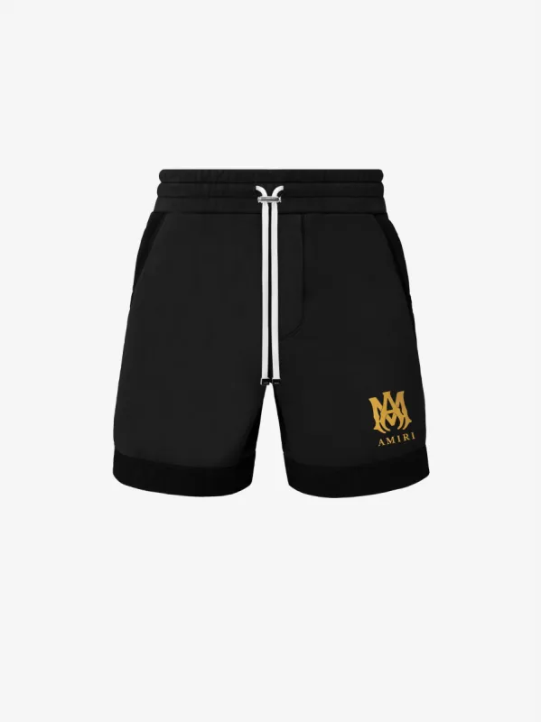 M.A. SWEATSHORTS - BLACK / GOLD sold by AMIRI