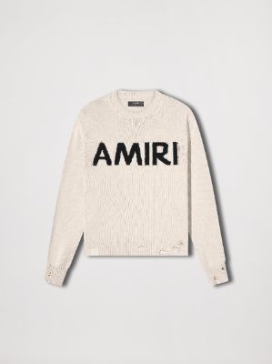 EYELASH LOGO CREW - ALABASTER sold by AMIRI