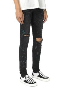 Paint Splatter Jean Aged Black sold by AMIRI