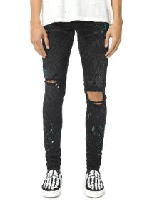 Paint Splatter Jean Aged Black sold by AMIRI