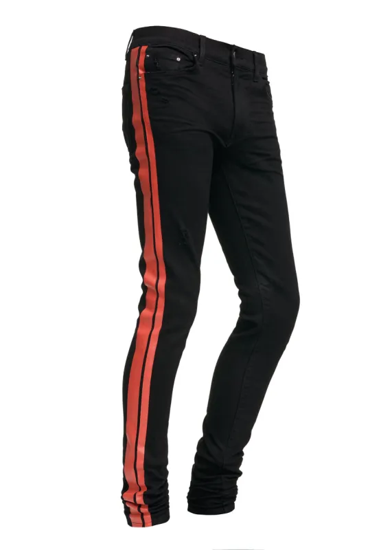 Stack Track Jean Black/Red sold by AMIRI