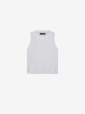 SHOTGUN CROPPED MUSCLE TANK - White sold by AMIRI