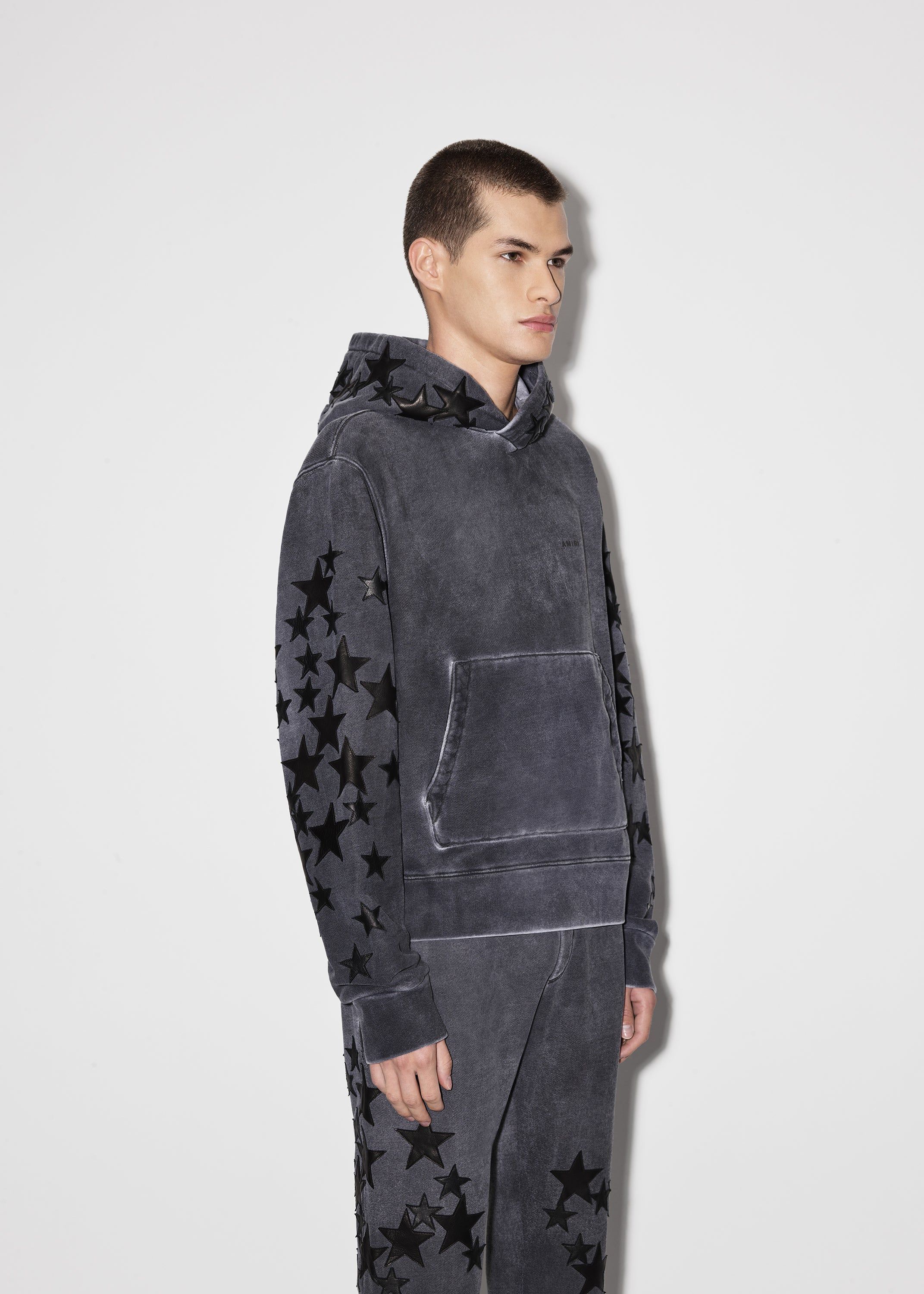 PIGMENT SPRAY STAR HOODIE - HEATHER BLACK sold by AMIRI product image thumbnail 3