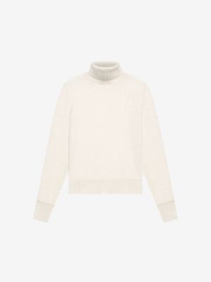 WOMEN - DISTRESSED CASHMERE ROLLNECK - NATURAL made by AMIRI