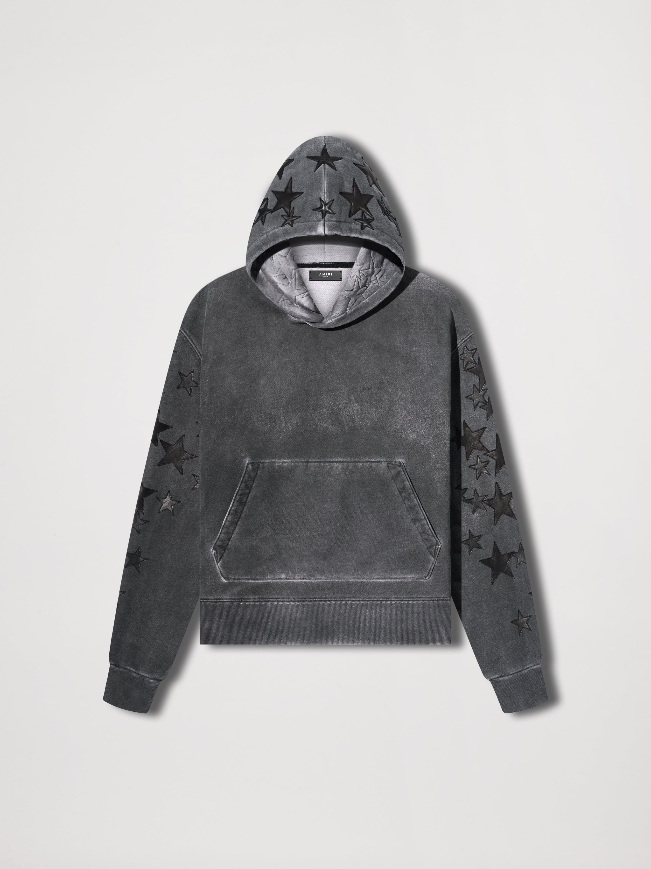 PIGMENT SPRAY STAR HOODIE - HEATHER BLACK sold by AMIRI