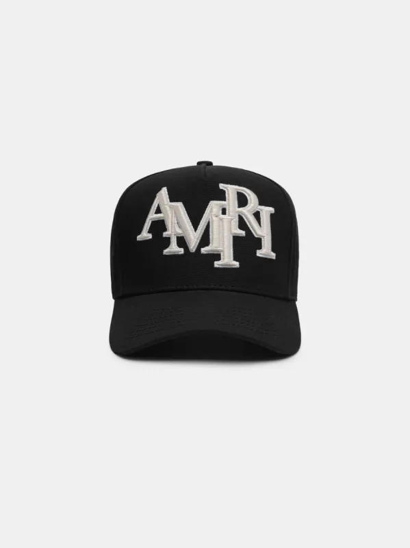 STAGGERED AMIRI CANVAS HAT - Black sold by AMIRI
