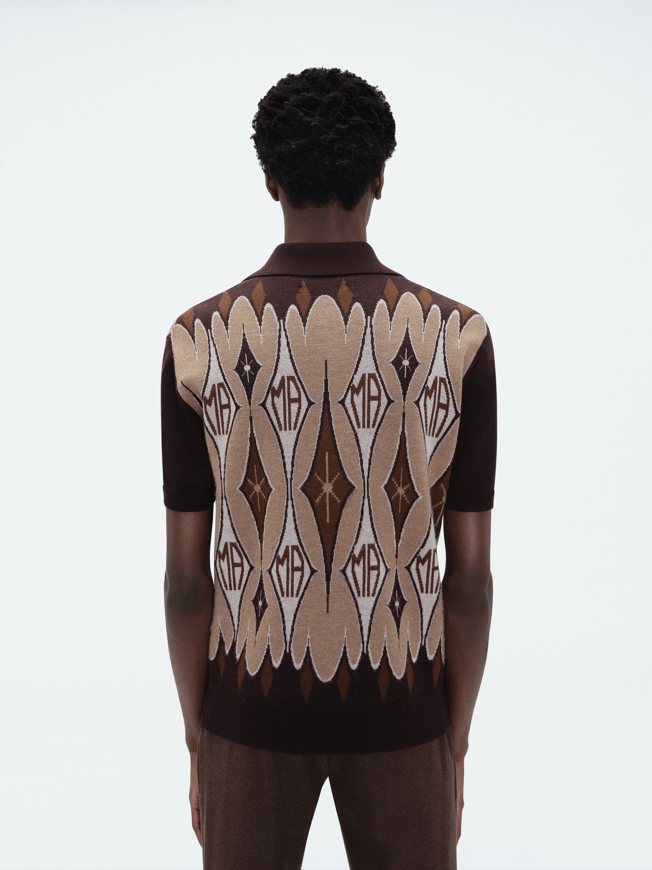 ARGYLE JACQUARD POLO - BROWN sold by AMIRI product image thumbnail 4