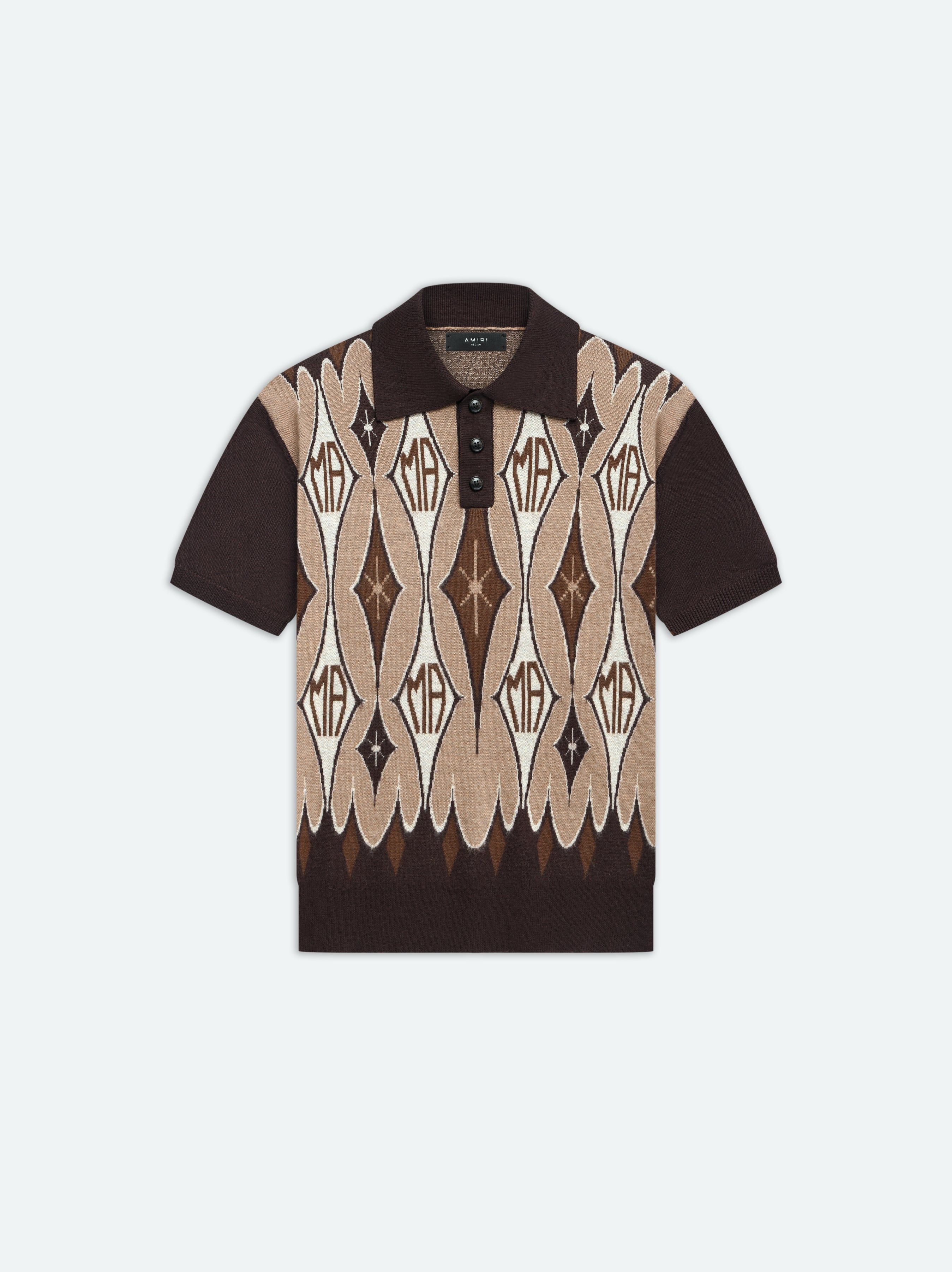 ARGYLE JACQUARD POLO - BROWN sold by AMIRI