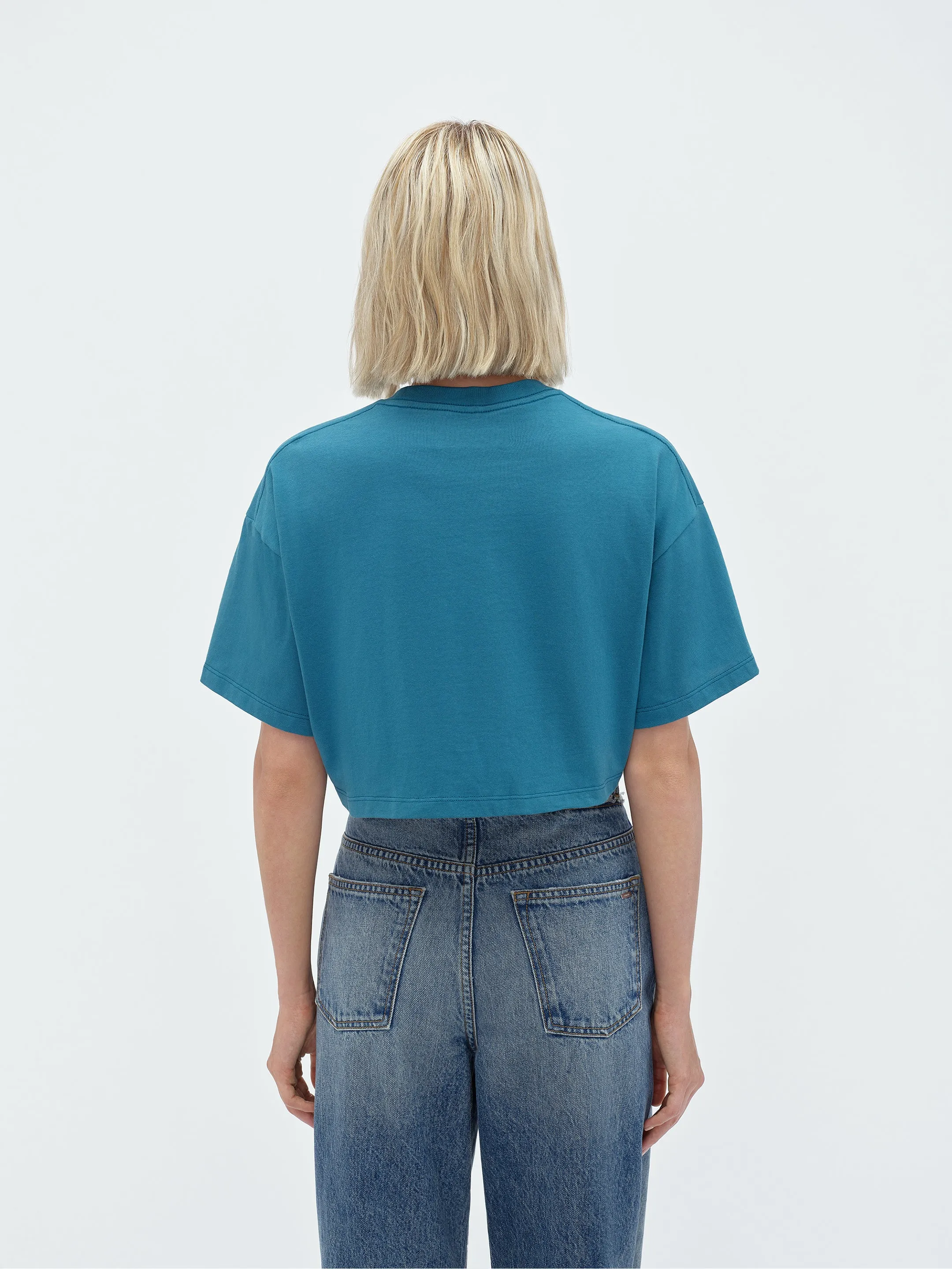 WOMEN - ARTS DISTRICT CROPPED TEE - Blue sold by AMIRI product image thumbnail 5