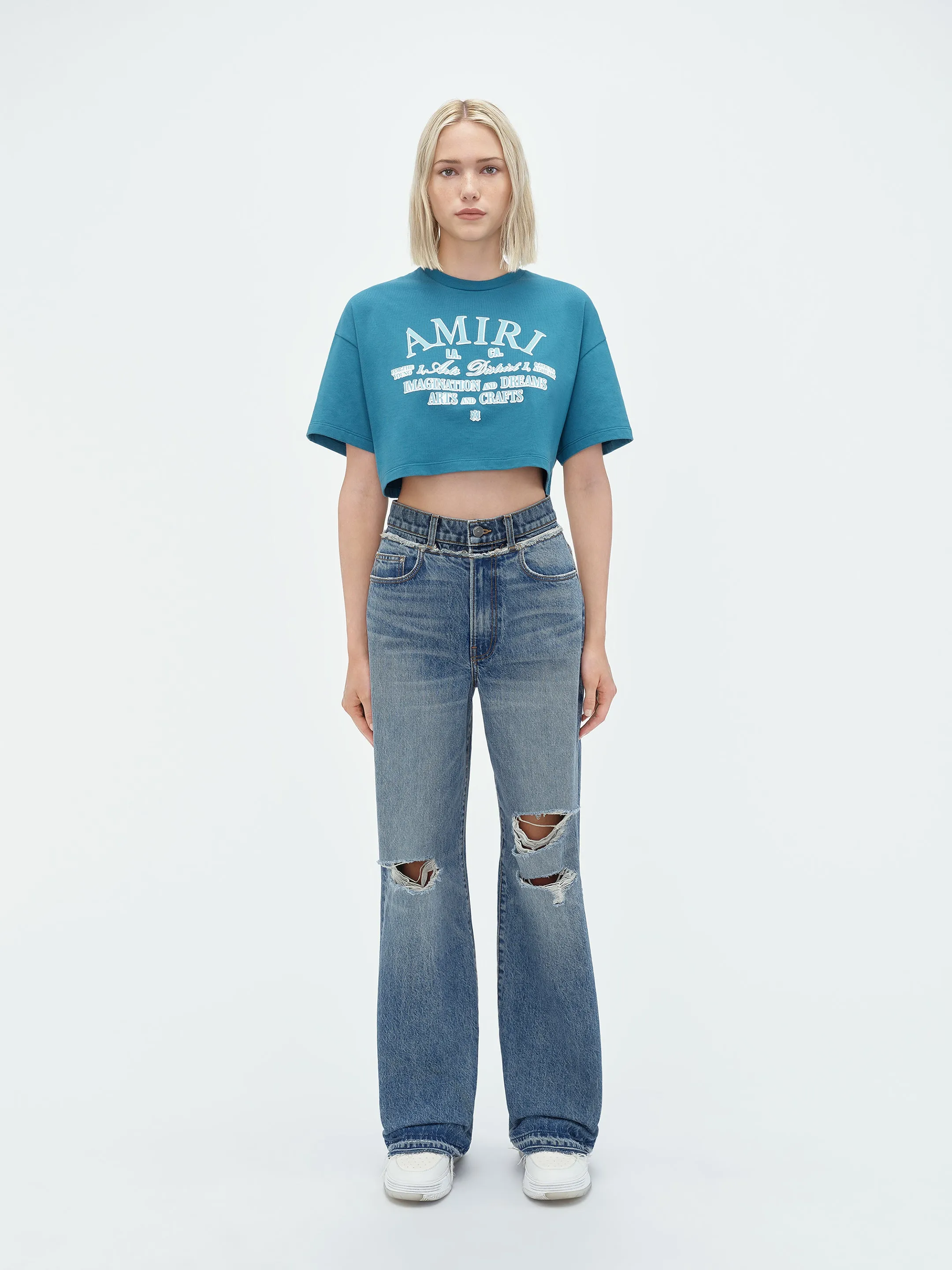 WOMEN - ARTS DISTRICT CROPPED TEE - Blue sold by AMIRI product image thumbnail 2