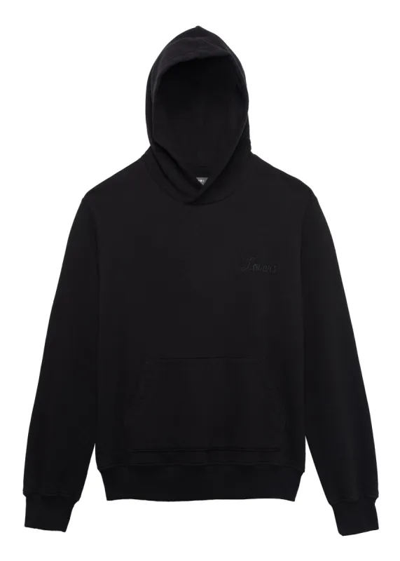 Lovers Embroidered Pullover Hoodie Black/Black sold by AMIRI