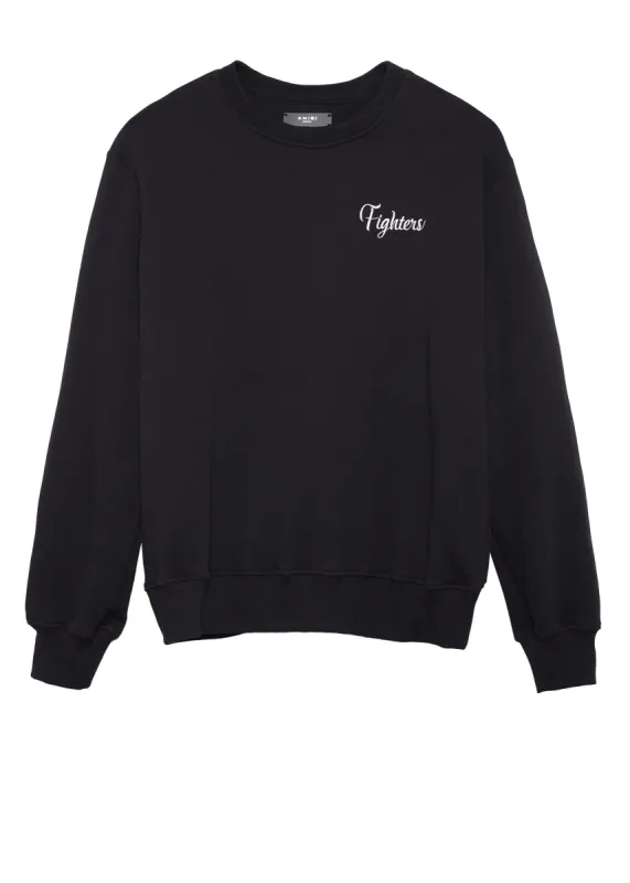 Fighters Embroidered Crew Black/Red made by AMIRI