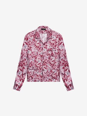 PAISLEY LONG SLEEVE PJ SHIRT - RED sold by AMIRI