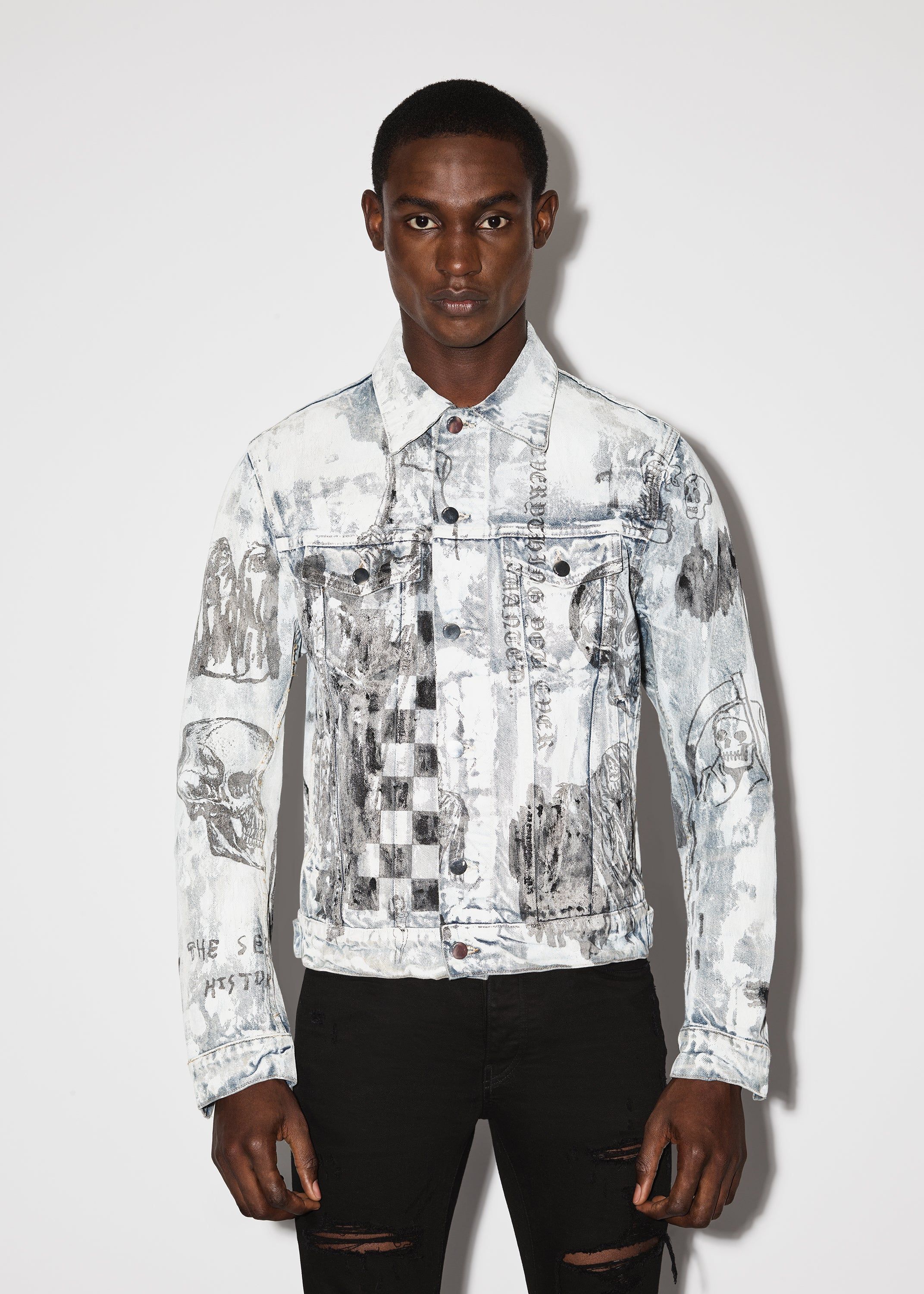 WES LANG SKETCH DENIM JACKET - PAINTED INDIGO sold by AMIRI product image thumbnail 2