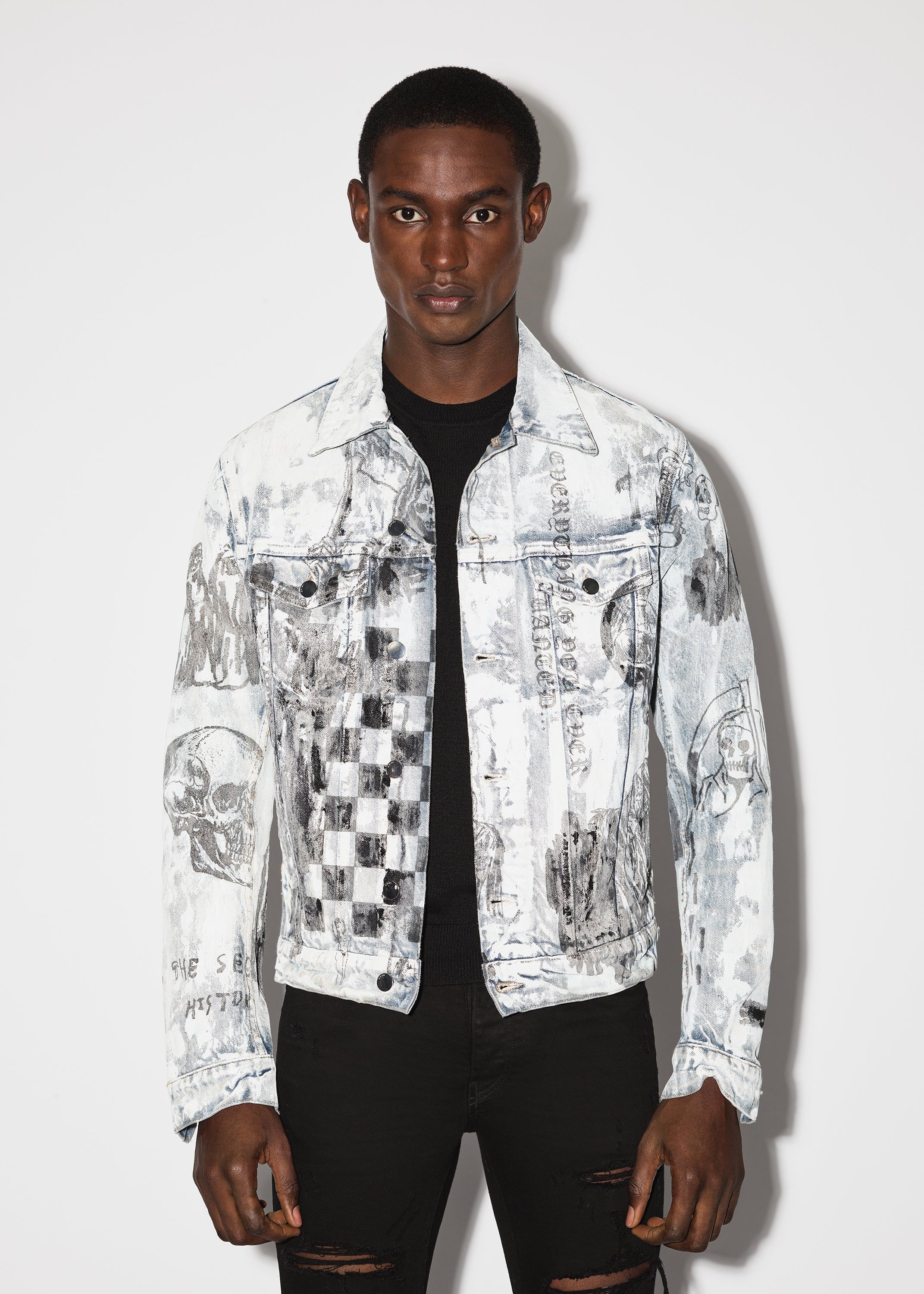 WES LANG SKETCH DENIM JACKET - PAINTED INDIGO sold by AMIRI product image thumbnail 3