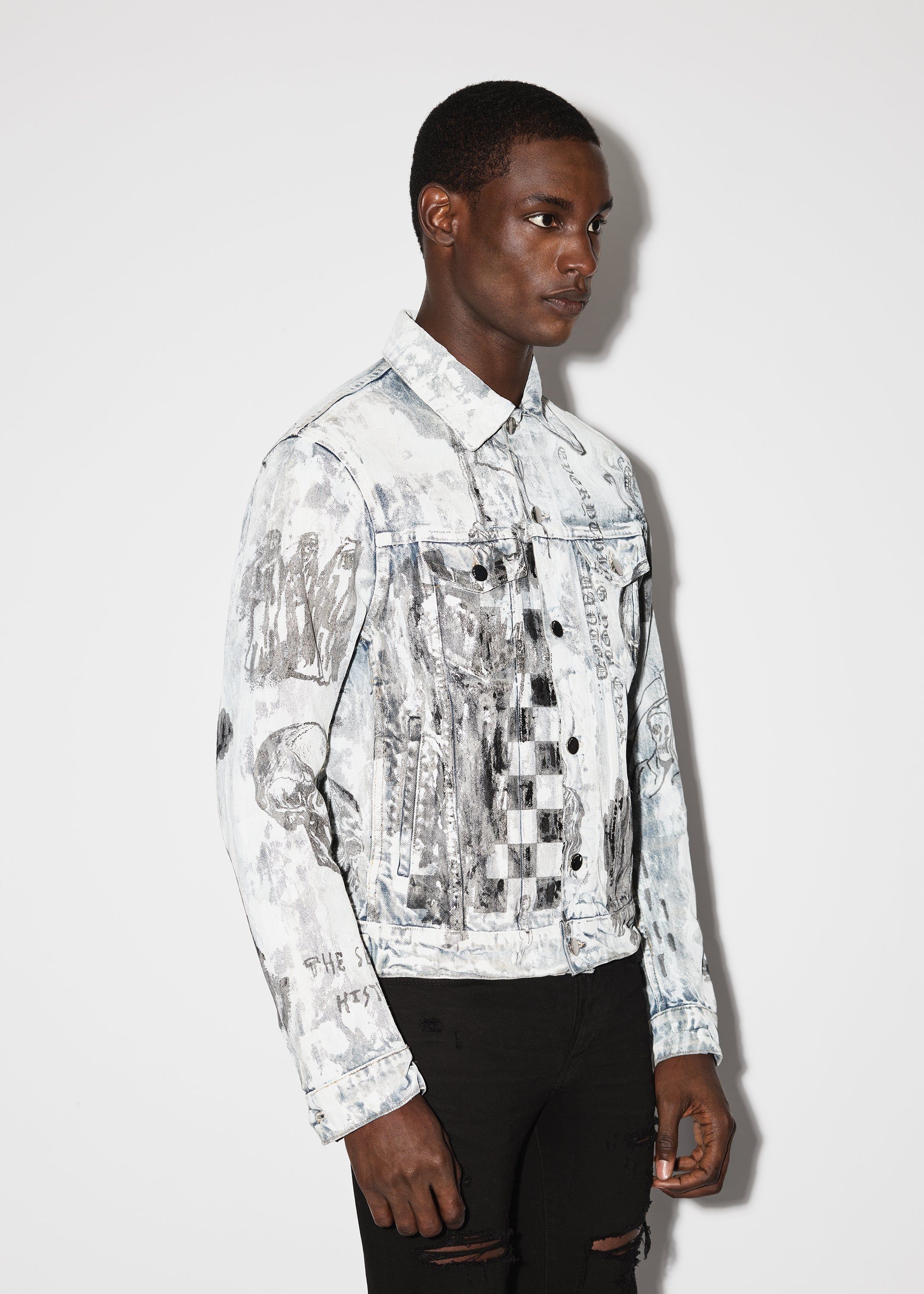 WES LANG SKETCH DENIM JACKET - PAINTED INDIGO sold by AMIRI product image thumbnail 4