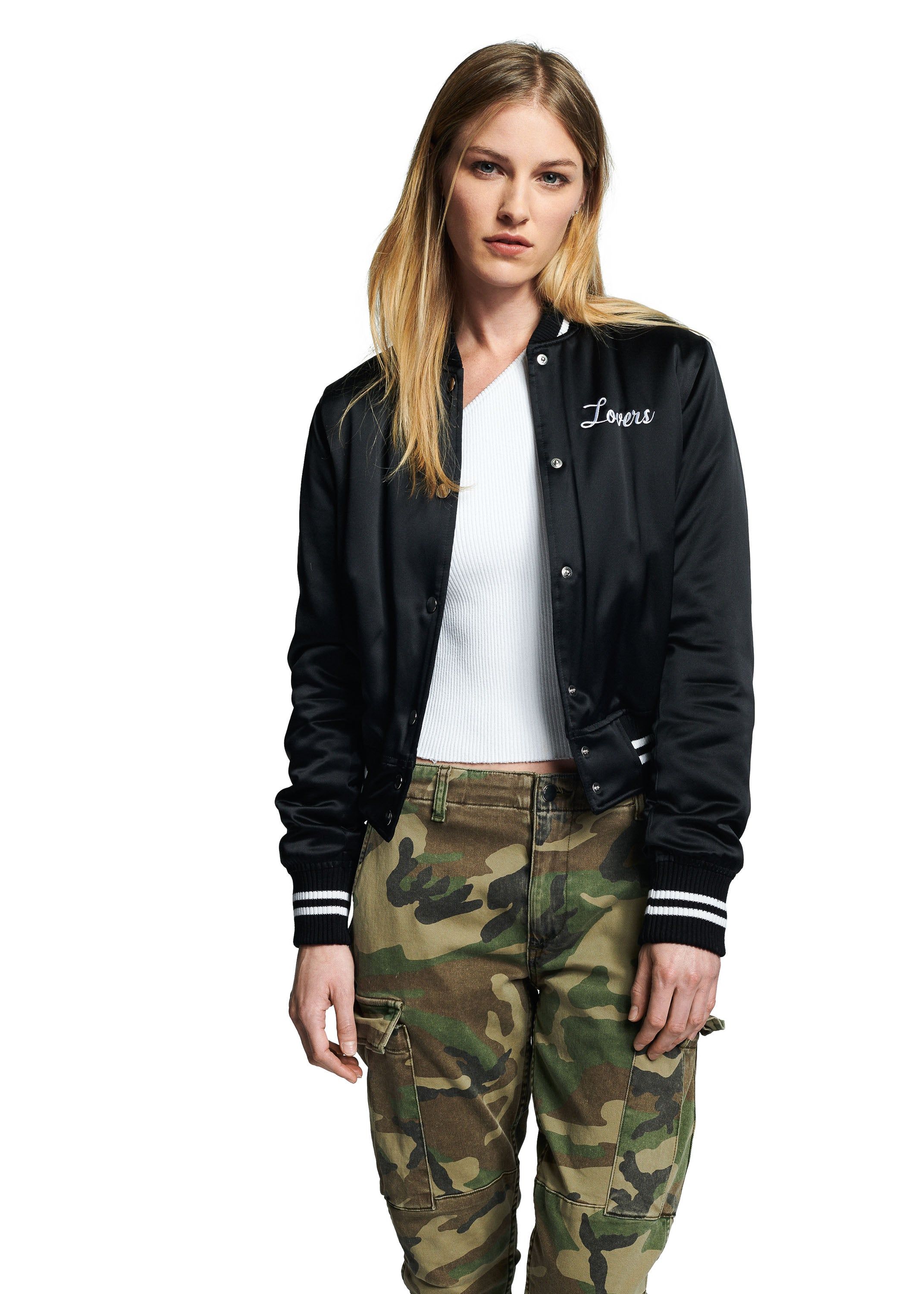 Lovers Silk Baseball Jacket Black sold by AMIRI product image thumbnail 2