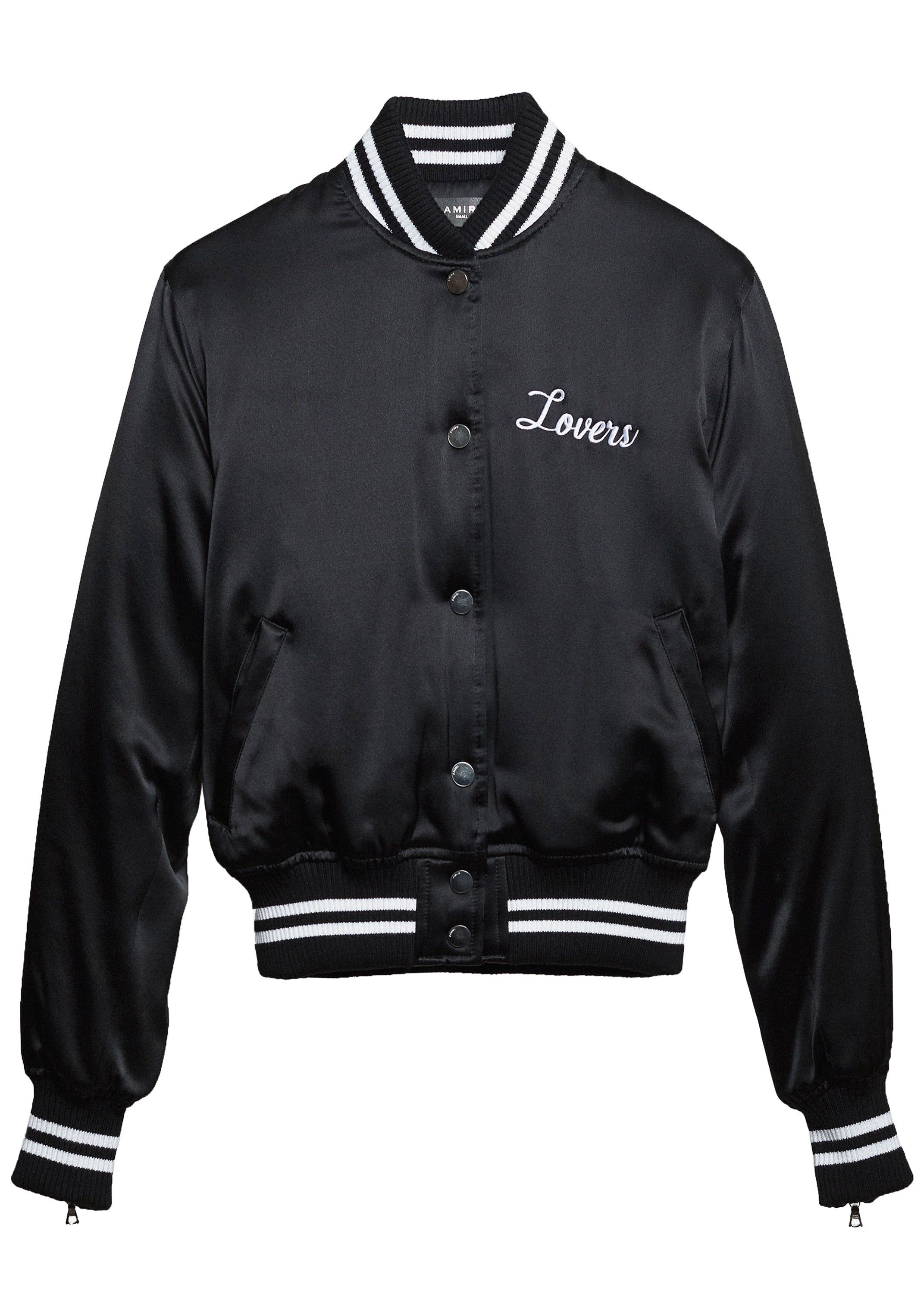 Lovers Silk Baseball Jacket Black sold by AMIRI