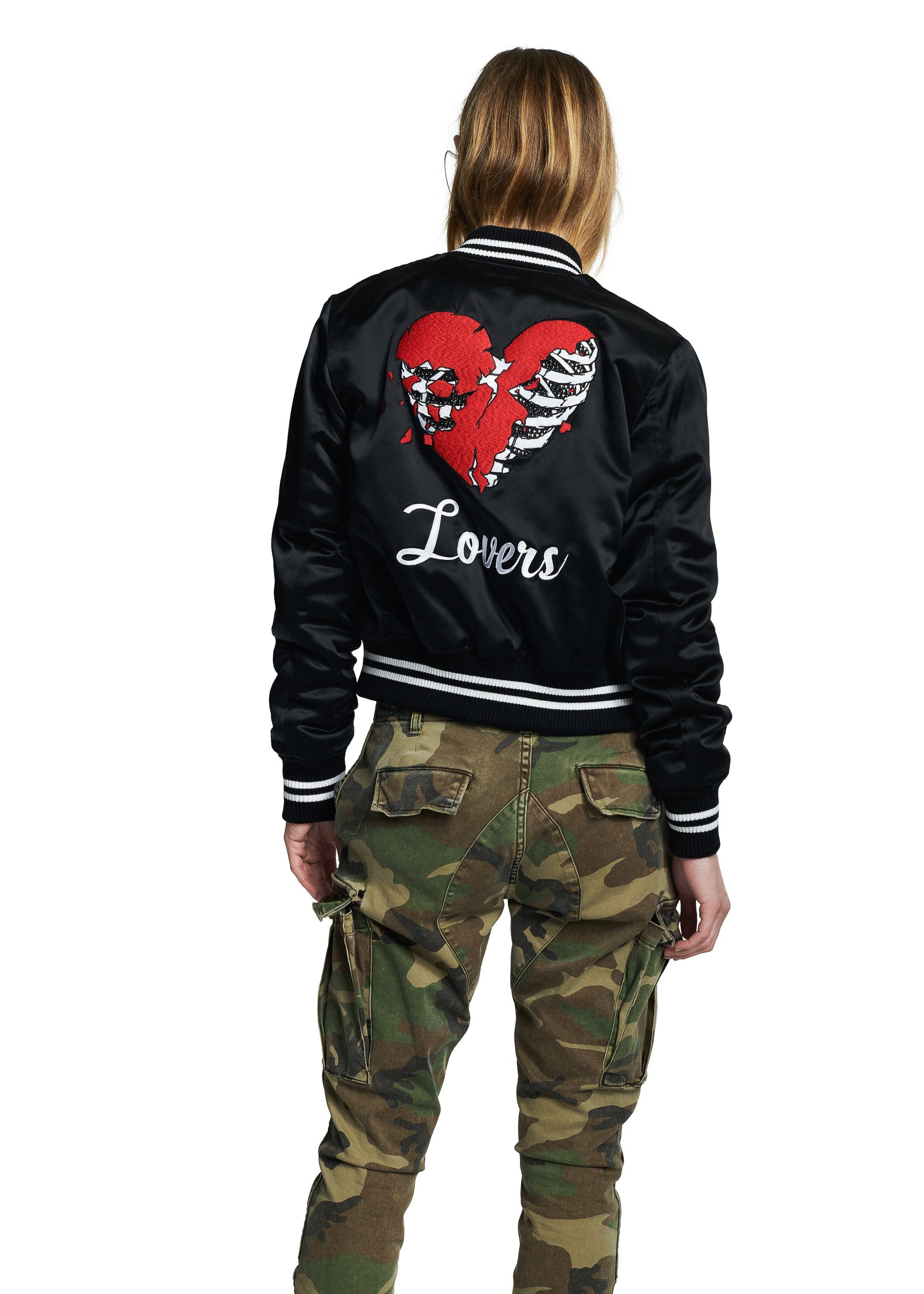 Lovers Silk Baseball Jacket Black sold by AMIRI product image thumbnail 3