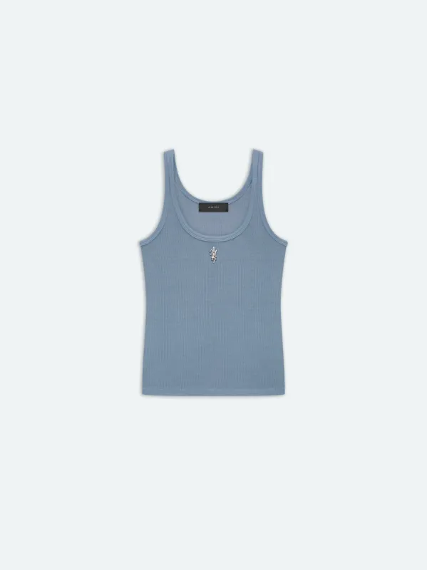WOMEN - RIB TANK - Ashley Blue sold by AMIRI